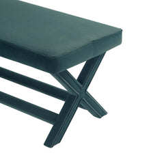 Abigail Double Ottoman Bench in Green - Ornate Home