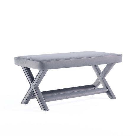 Abigail Double Ottoman Bench in Grey - Ornate Home