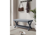 Abigail Double Ottoman Bench in Grey - Ornate Home