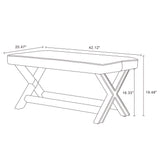 Abigail Double Ottoman Bench in Grey - Ornate Home