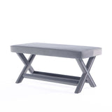 Abigail Double Ottoman Bench in Grey - Ornate Home