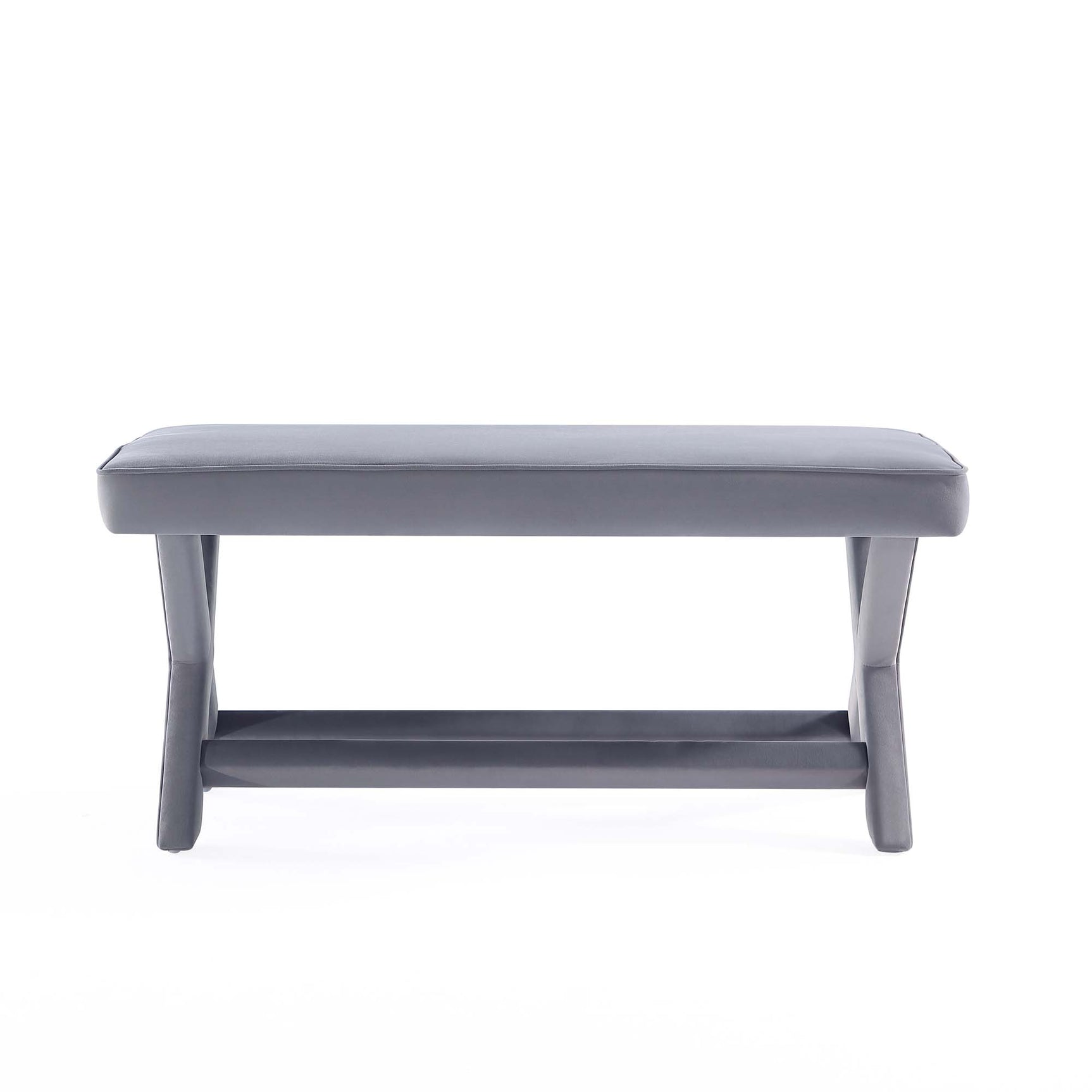 Abigail Double Ottoman Bench in Grey - Ornate Home