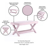 Abigail Double Ottoman Bench in Pink - Ornate Home