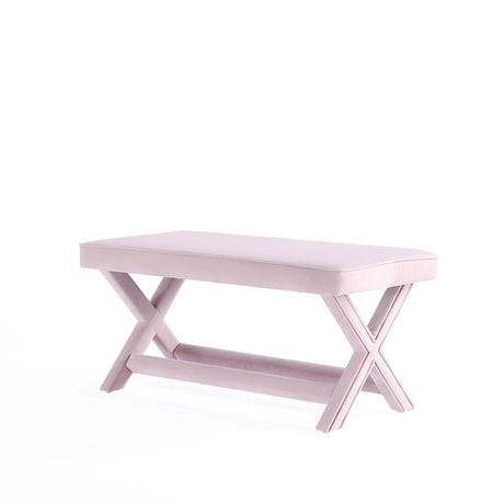 Abigail Double Ottoman Bench in Pink - Ornate Home