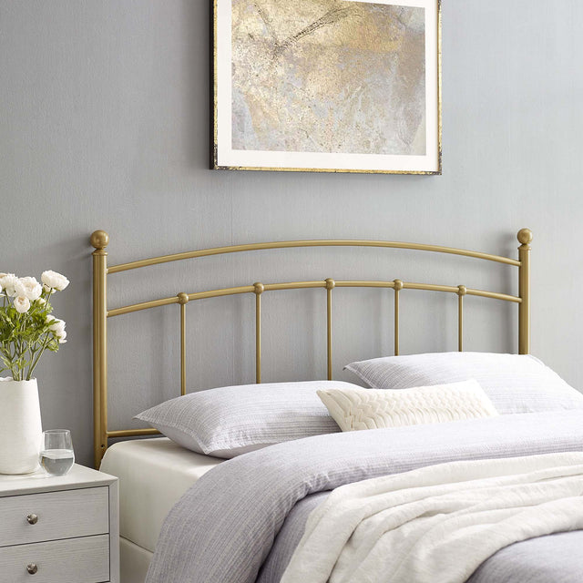 Abigail Gold Metal King Headboard - Ornate Home