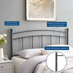 Abigail Gray Metal King Headboard - Ornate Home
