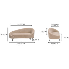 Abigail Light Brown Chaise - Ornate Home