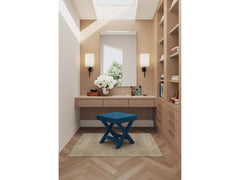 Abigail Single Ottoman Bench in Blue - Ornate Home