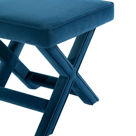 Abigail Single Ottoman Bench in Blue - Ornate Home