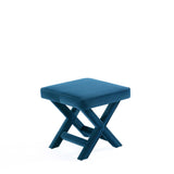 Abigail Single Ottoman Bench in Blue - Ornate Home