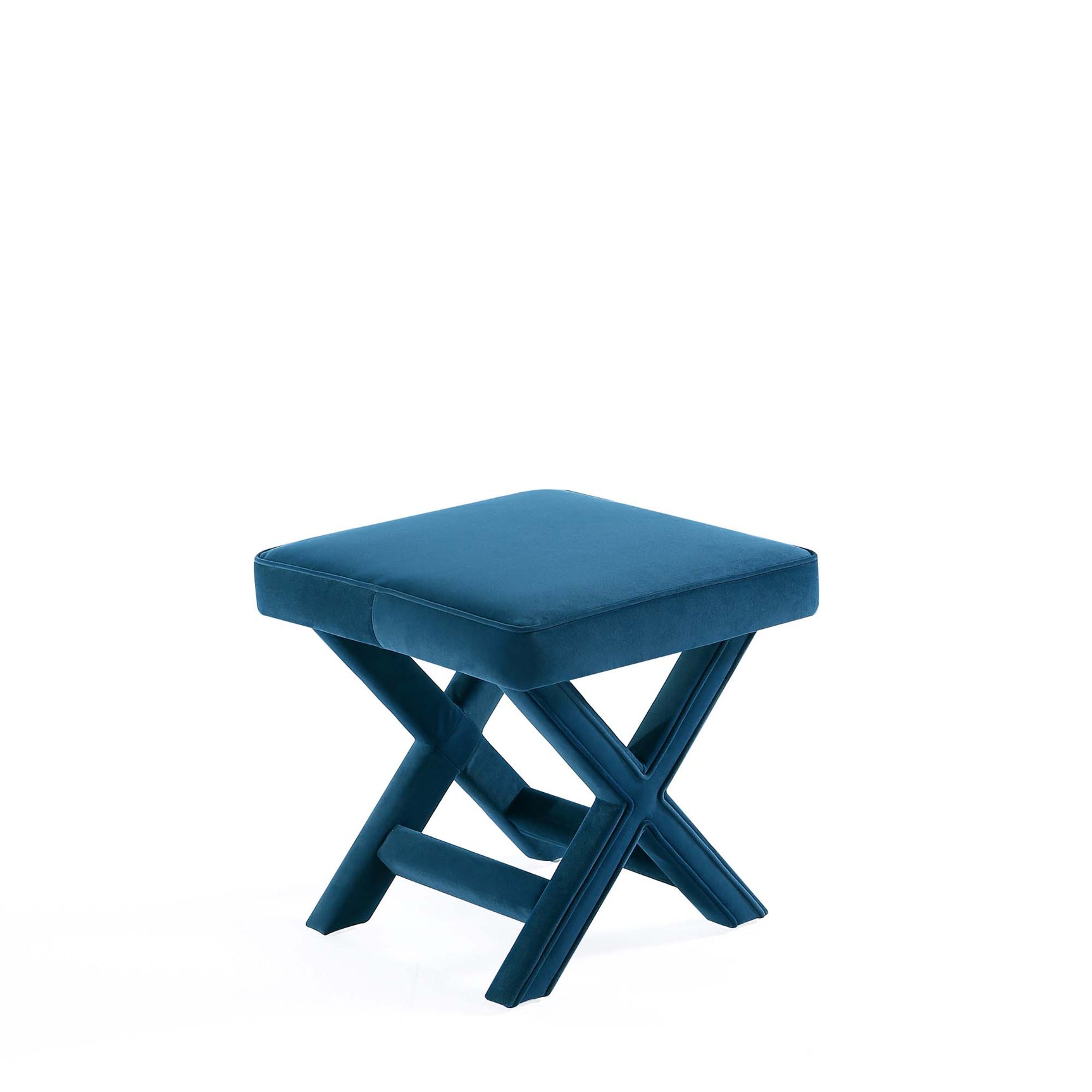 Abigail Single Ottoman Bench in Blue - Ornate Home