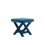 Abigail Single Ottoman Bench in Blue - Ornate Home