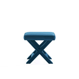 Abigail Single Ottoman Bench in Blue - Ornate Home