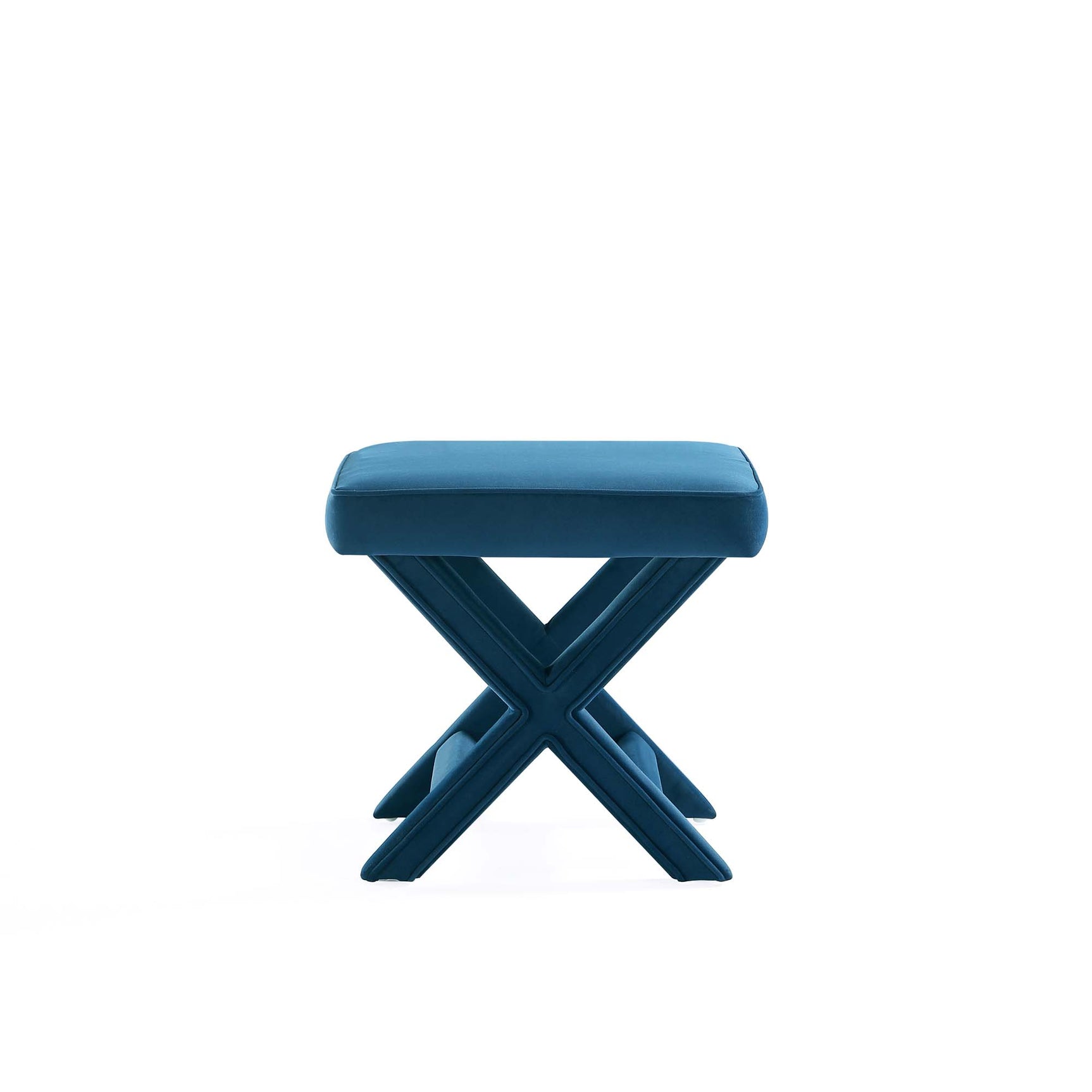 Abigail Single Ottoman Bench in Blue - Ornate Home