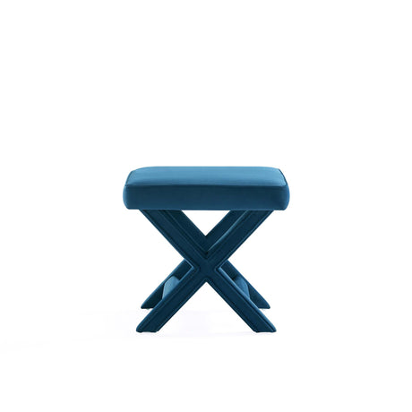 Abigail Single Ottoman Bench in Blue - Ornate Home
