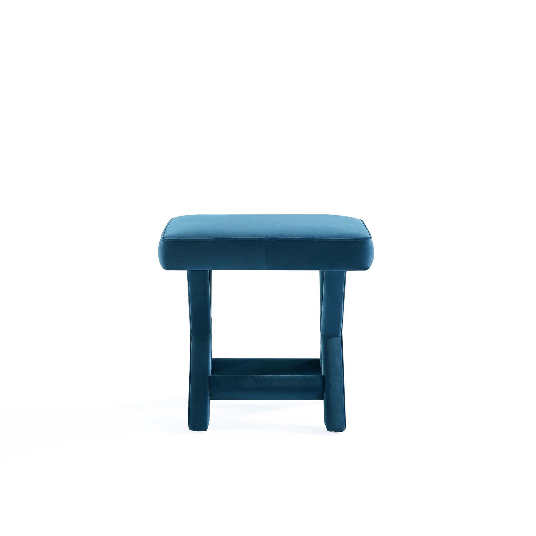 Abigail Single Ottoman Bench in Blue - Ornate Home
