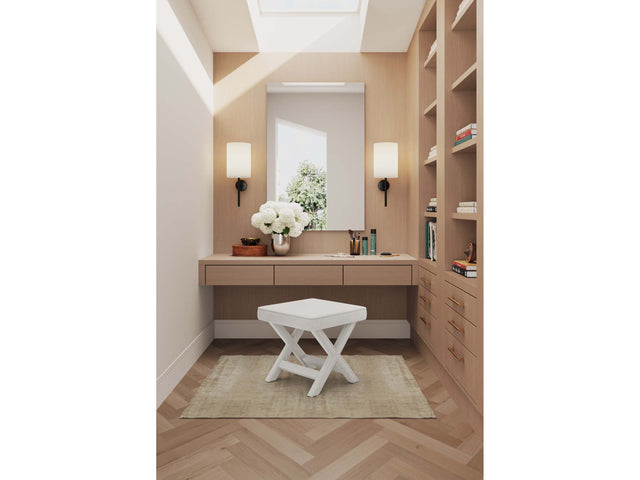 Abigail Single Ottoman Bench in Cream - Ornate Home