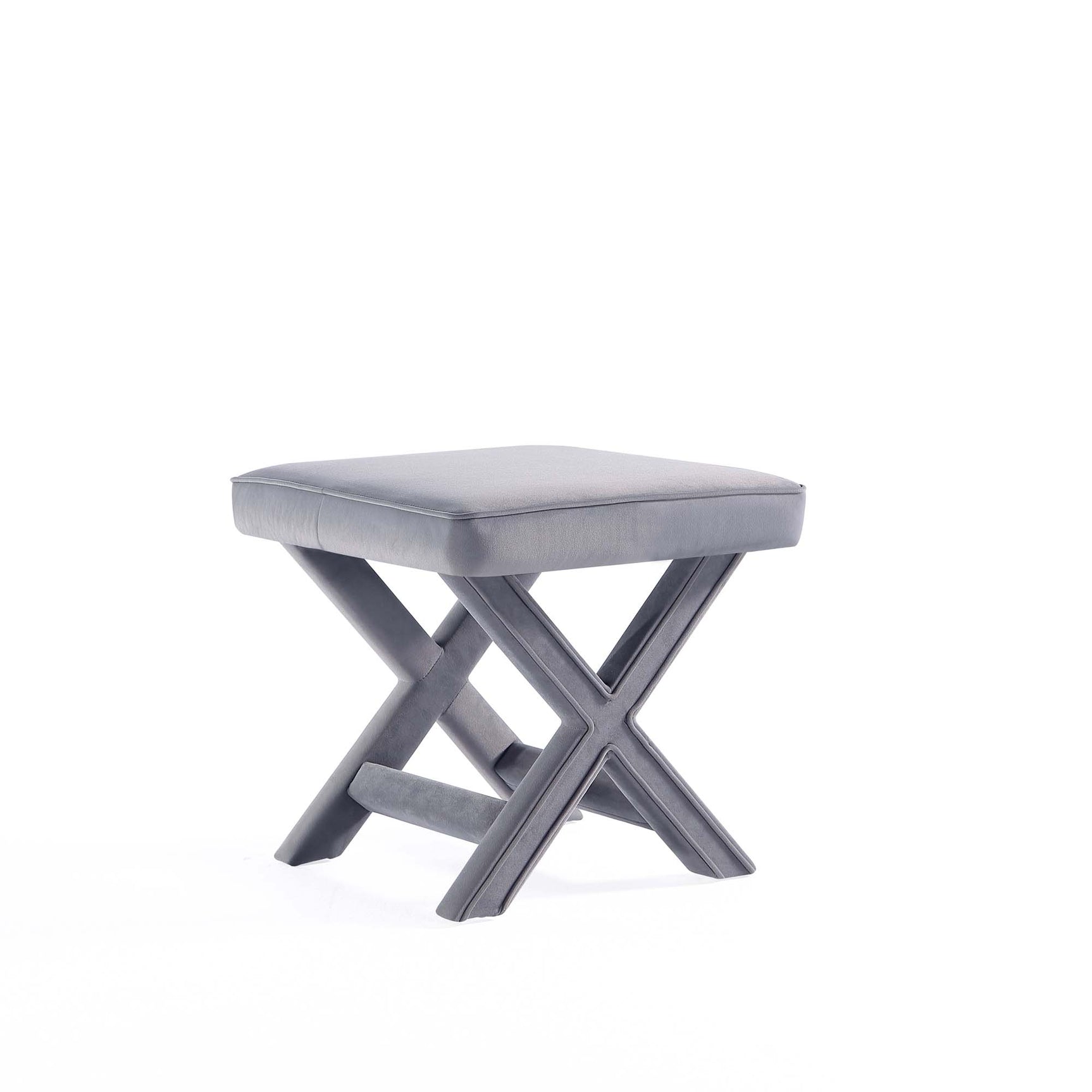 Abigail Single Ottoman Bench in Grey - Ornate Home