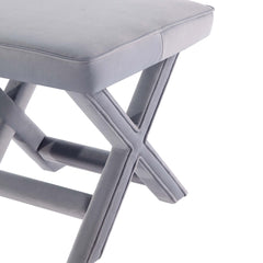 Abigail Single Ottoman Bench in Grey - Ornate Home