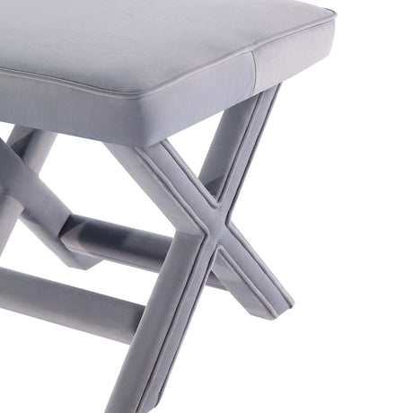 Abigail Single Ottoman Bench in Grey - Ornate Home