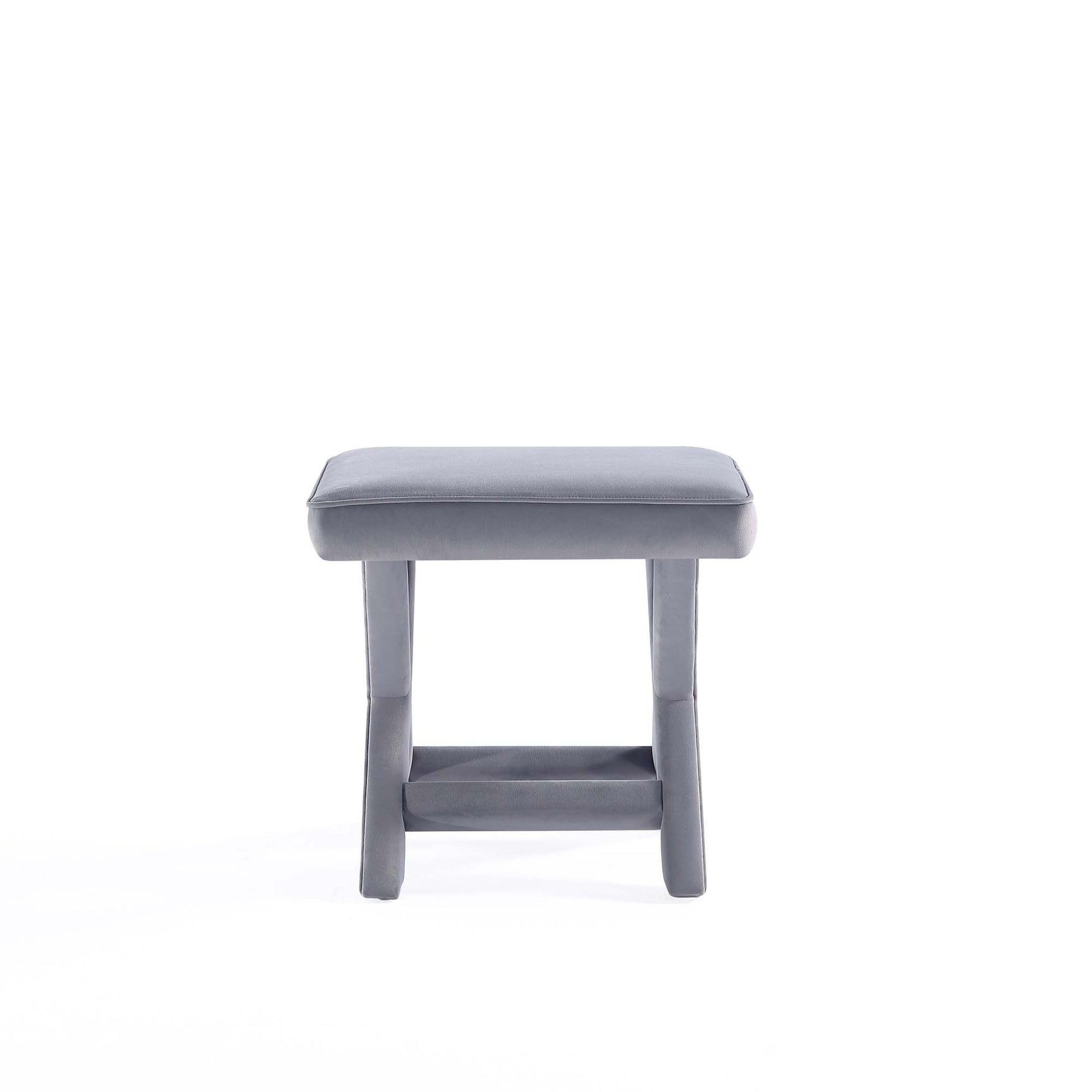 Abigail Single Ottoman Bench in Grey - Ornate Home