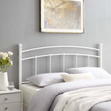 Abigail White Metal Full Headboard - Ornate Home
