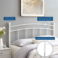 Abigail White Metal King Headboard - Ornate Home