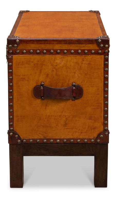 Abilene Tan Leather Box With Stand - Ornate Home