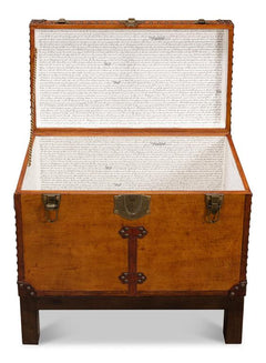Abilene Tan Leather Box With Stand - Ornate Home