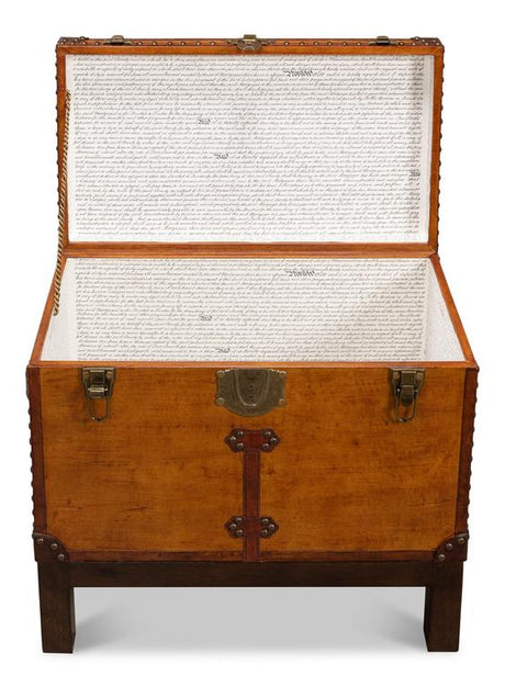 Abilene Tan Leather Box With Stand - Ornate Home