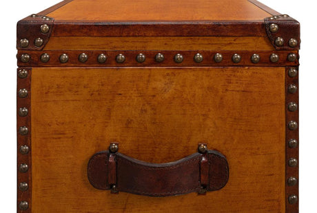 Abilene Tan Leather Box With Stand - Ornate Home