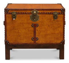 Abilene Tan Leather Box With Stand - Ornate Home