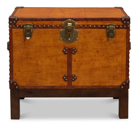 Abilene Tan Leather Box With Stand - Ornate Home