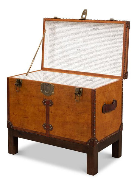 Abilene Tan Leather Box With Stand - Ornate Home