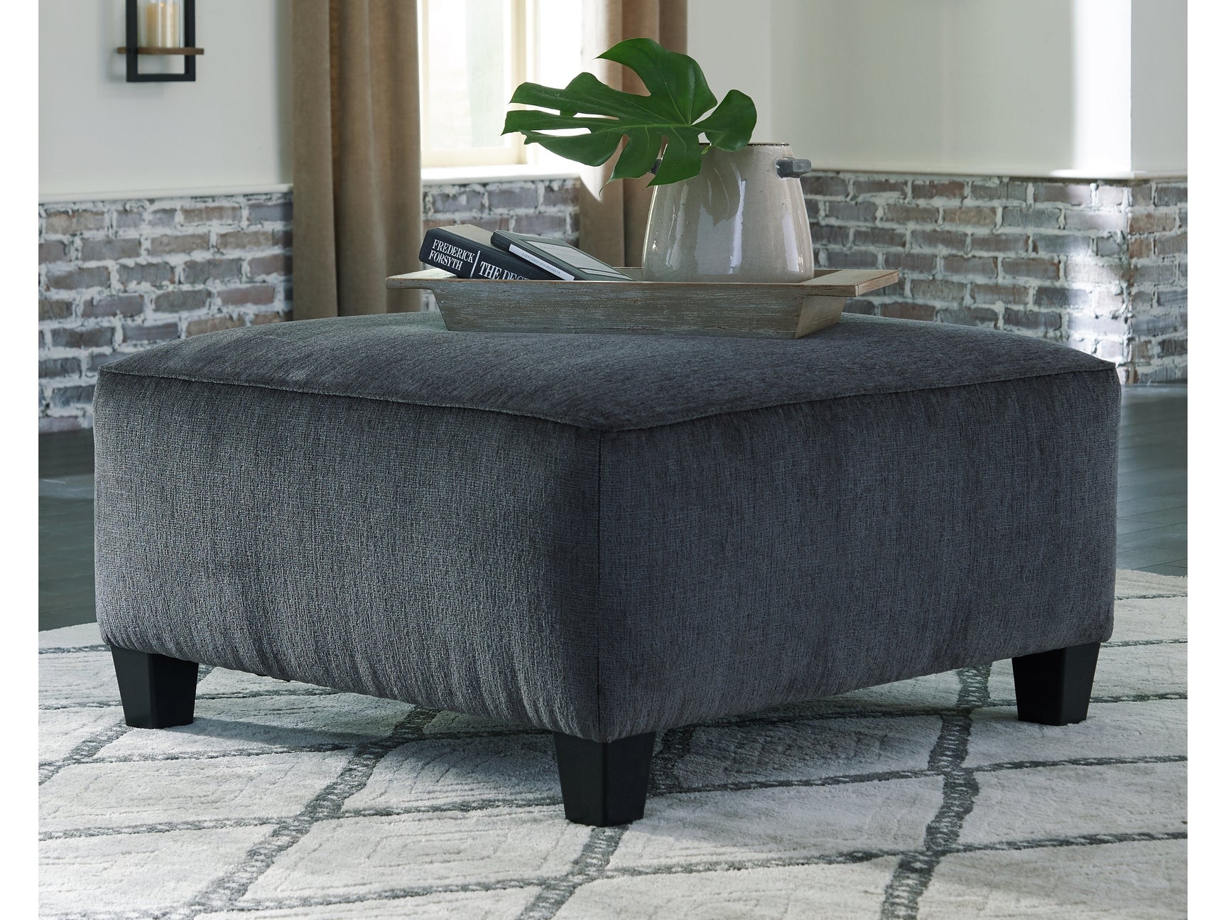 Abinger Smoke Oversized Accent Ottoman - Ornate Home