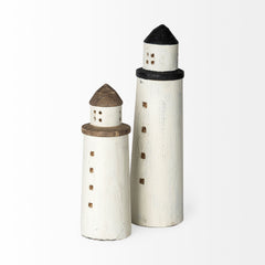 Abner White Large Wooden Coastal Lighthouse - Ornate Home