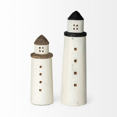 Abner White Large Wooden Coastal Lighthouse - Ornate Home