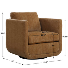 Abound Brown Ginger Swivel Chair - Ornate Home