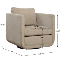 Abound White Porcelain Swivel Chair - Ornate Home