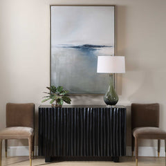 Above The Waterline Blue/Gray/White Abstract Painting - Ornate Home