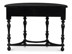 Abraham Black Half Round Console - Ornate Home