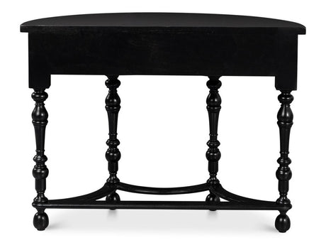 Abraham Black Half Round Console - Ornate Home