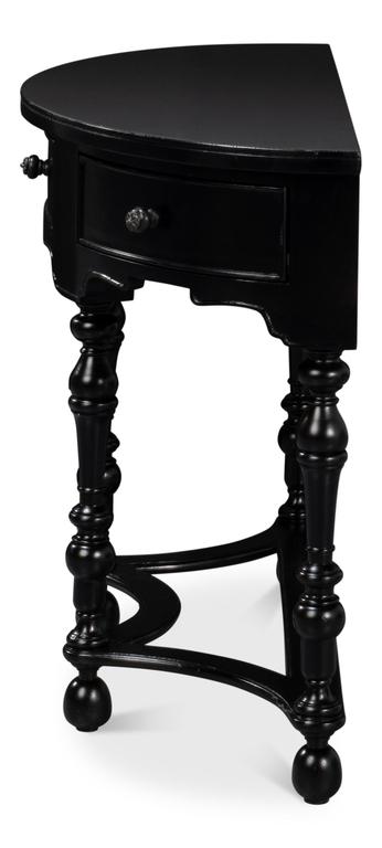 Abraham Black Half Round Console - Ornate Home