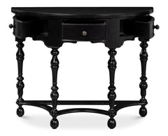 Abraham Black Half Round Console - Ornate Home