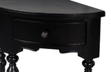 Abraham Black Half Round Console - Ornate Home