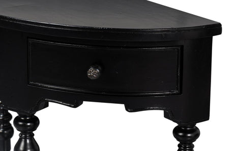 Abraham Black Half Round Console - Ornate Home
