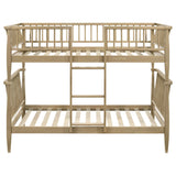 Abram Almond Windsor Twin Over Twin Wood Bunk Bed with Ladder - Ornate Home