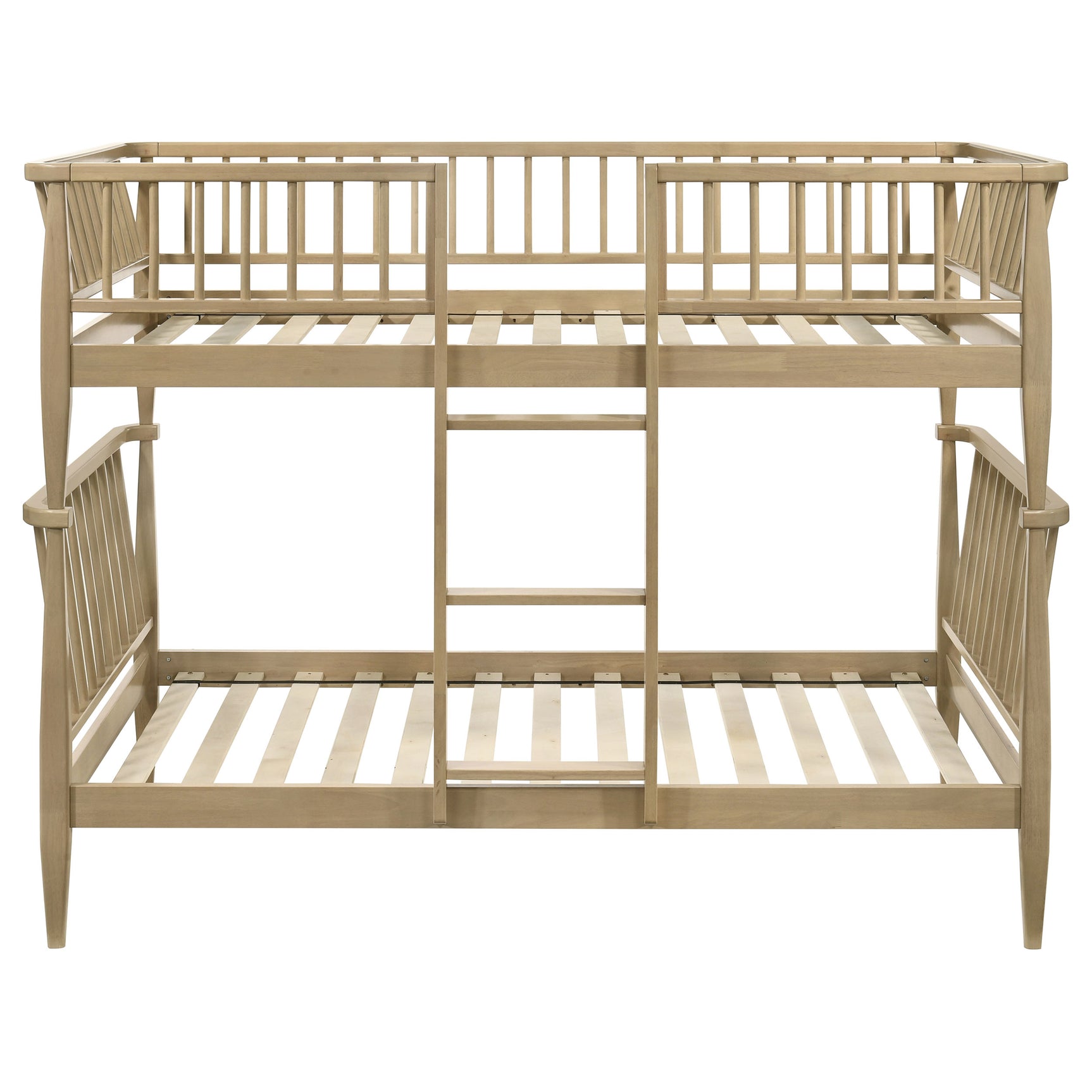 Abram Almond Windsor Twin Over Twin Wood Bunk Bed with Ladder - Ornate Home
