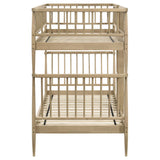 Abram Almond Windsor Twin Over Twin Wood Bunk Bed with Ladder - Ornate Home