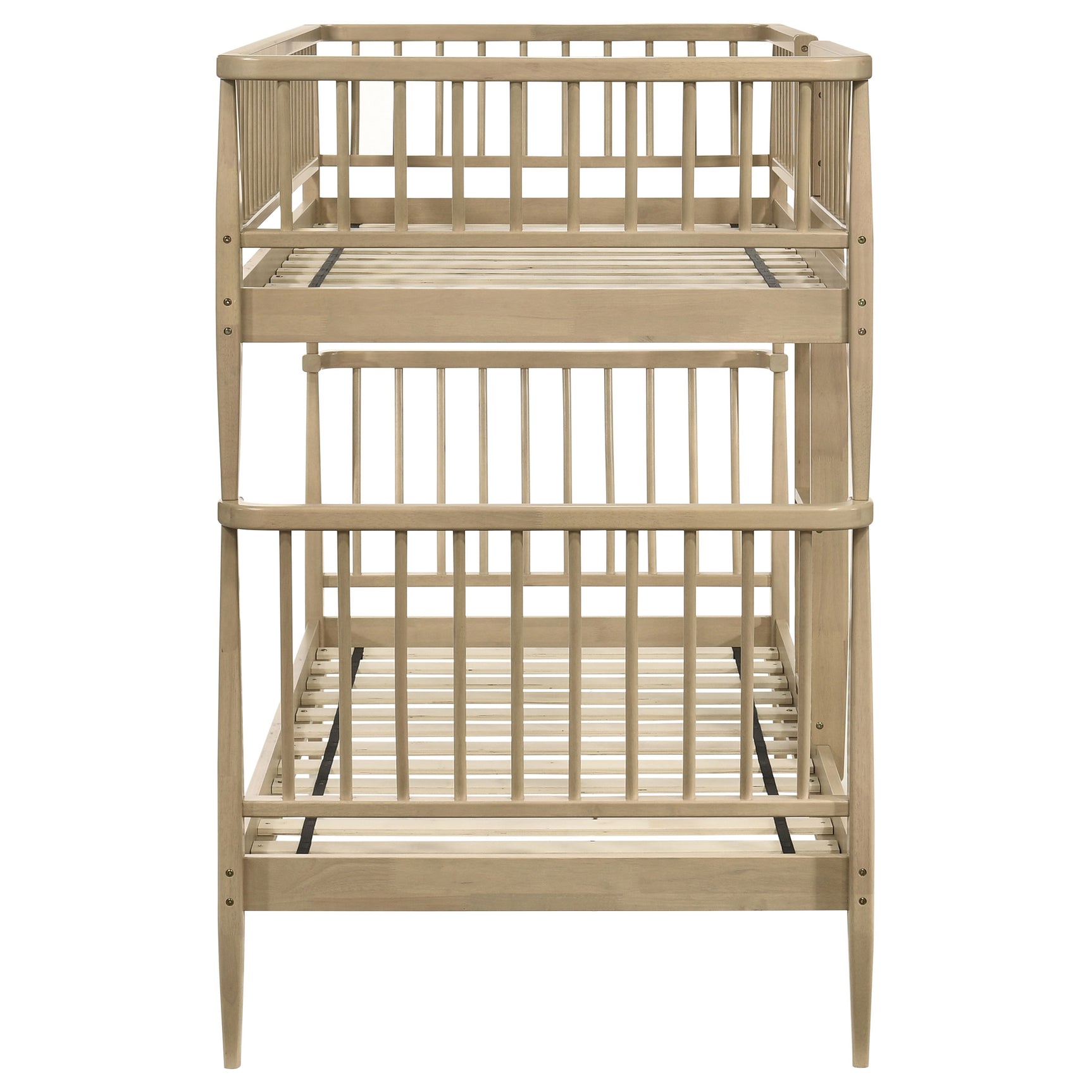 Abram Almond Windsor Twin Over Twin Wood Bunk Bed with Ladder - Ornate Home